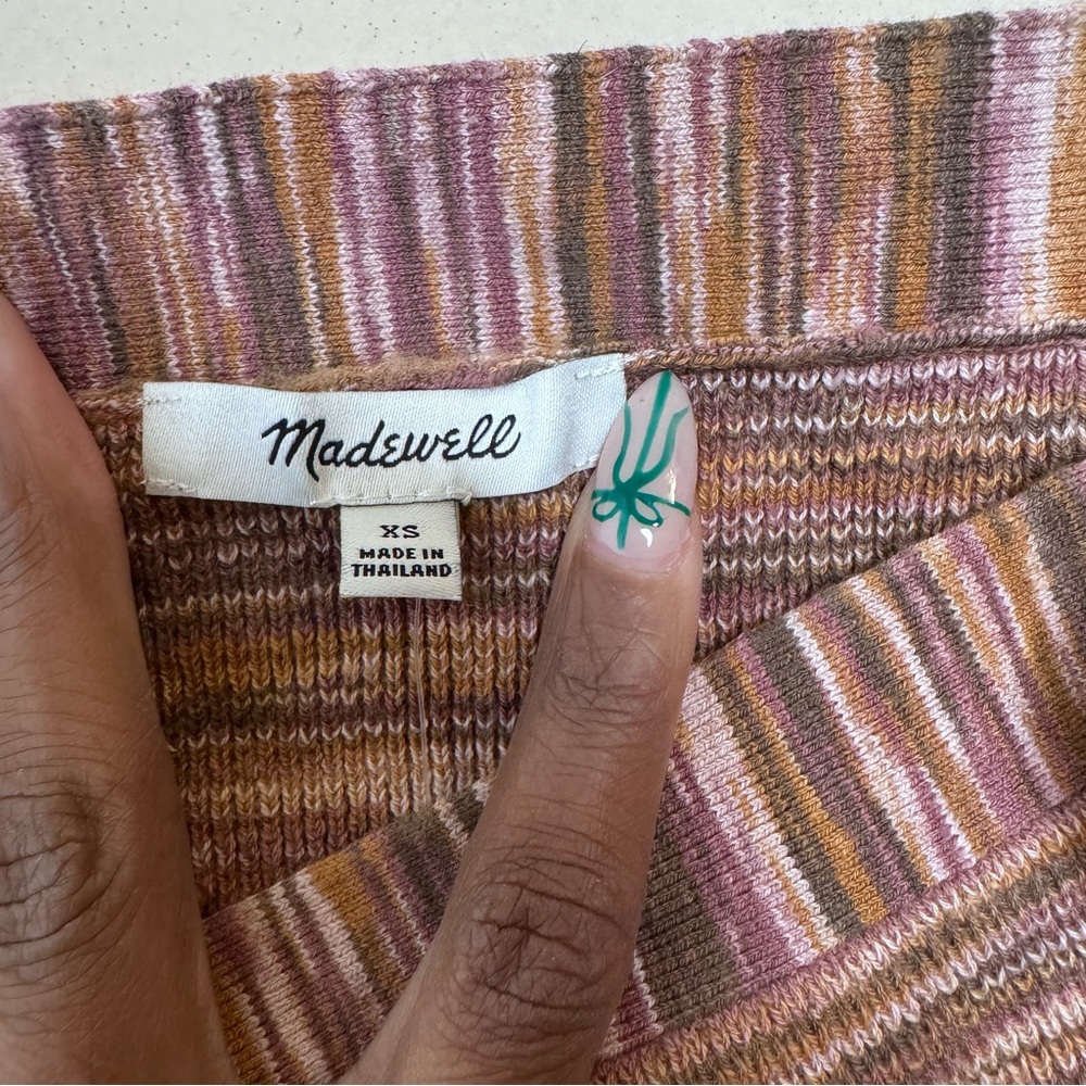 Madewell Space Dyed Tie Back Crop Sweater Tank - Picture 3 of 13